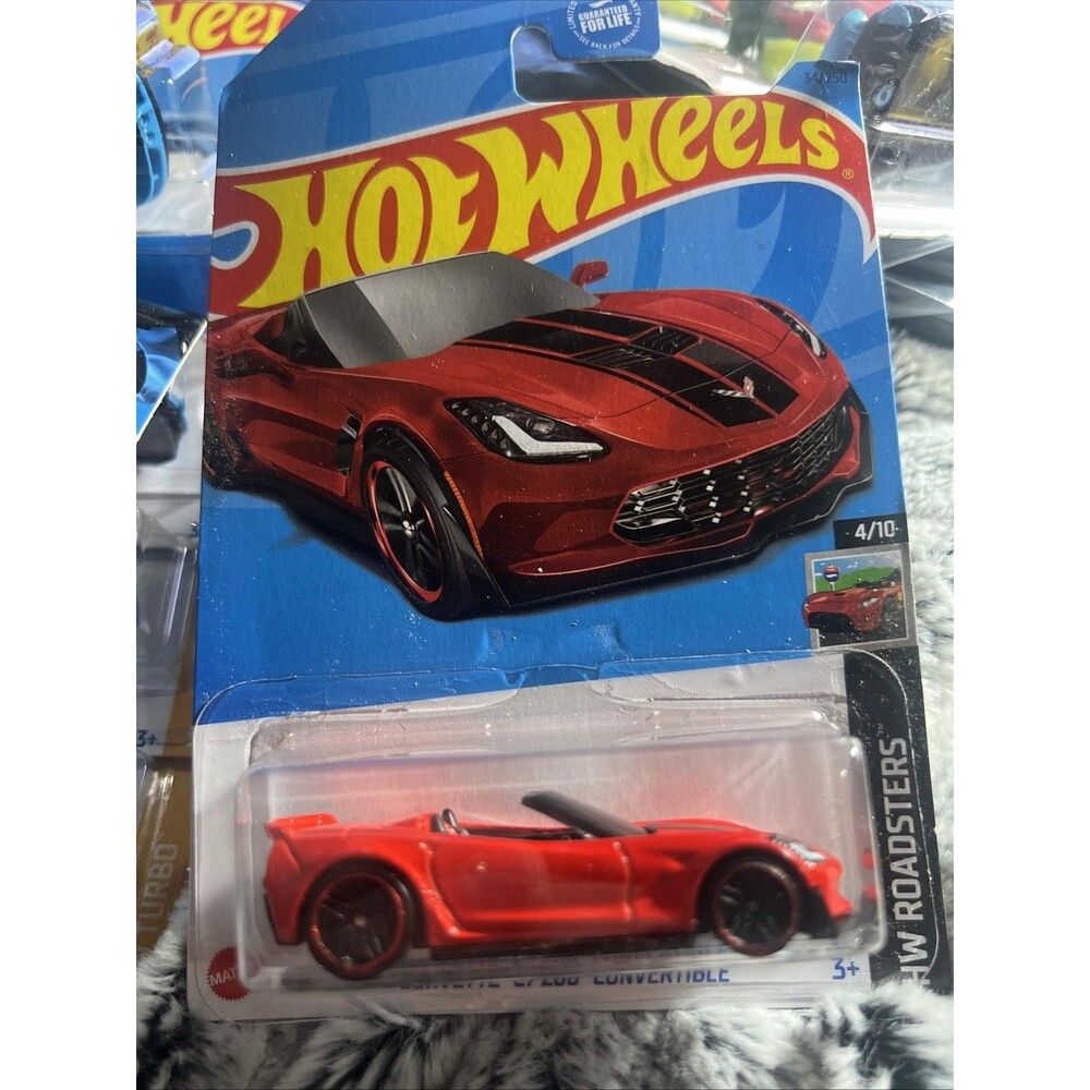 Hot Wheels Corvette C7 Z06 Convertible Red HW Roadsters Diecast Toy 1:64 Car
